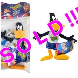 New 1996 SPACE JAM Daffy Duck Plush Toy Warner Bros Looney Tune McDonalds Sealed